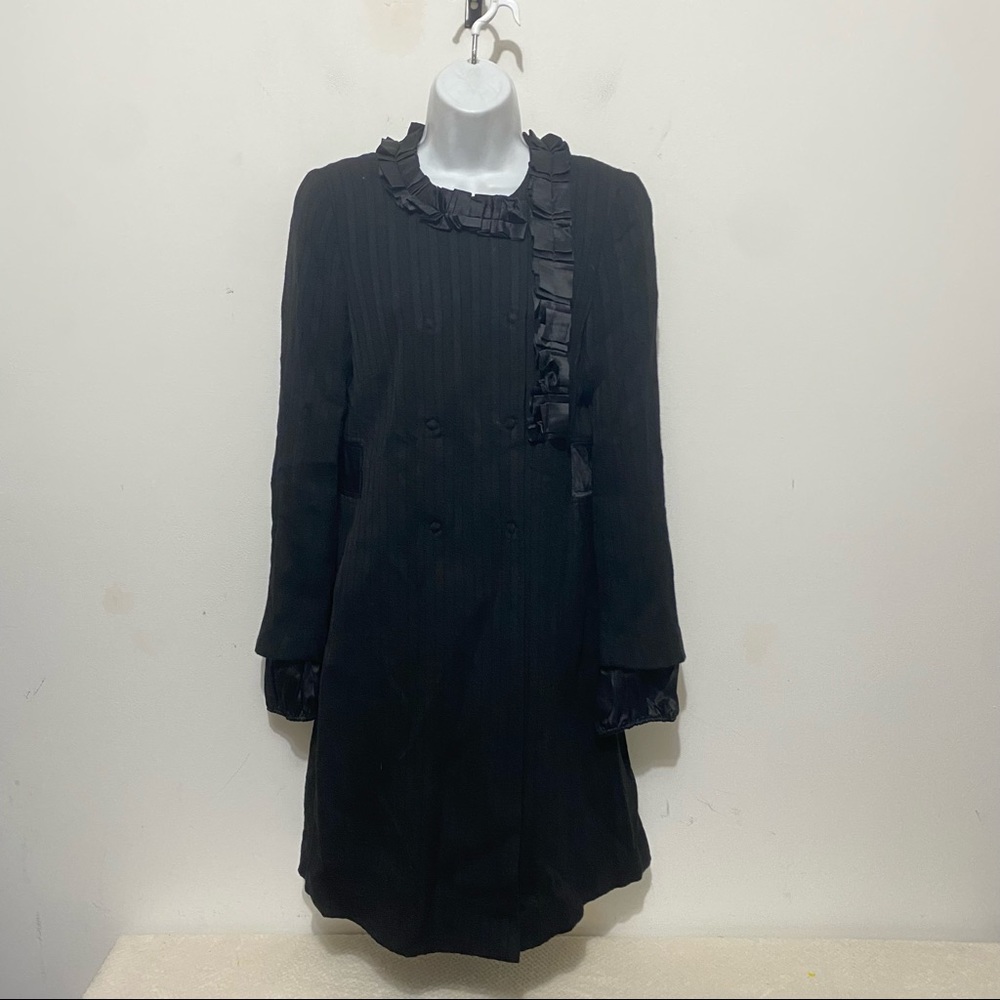 WYETH by Todd Magill Black Wool & Silk Button Down Autumn/ Winter Jacket Size M